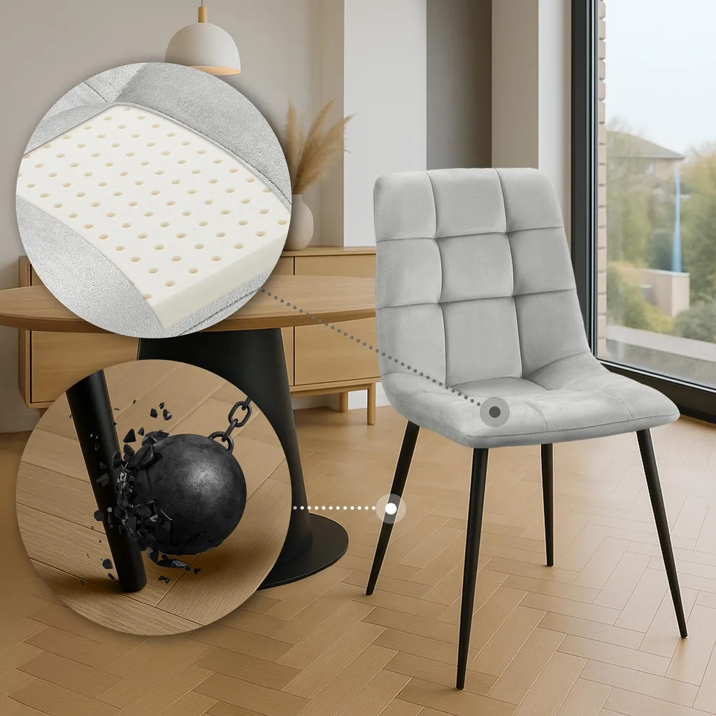 Sedie Imbottite CLP Tilde Velluto | Comfort 150kg per Living - 4