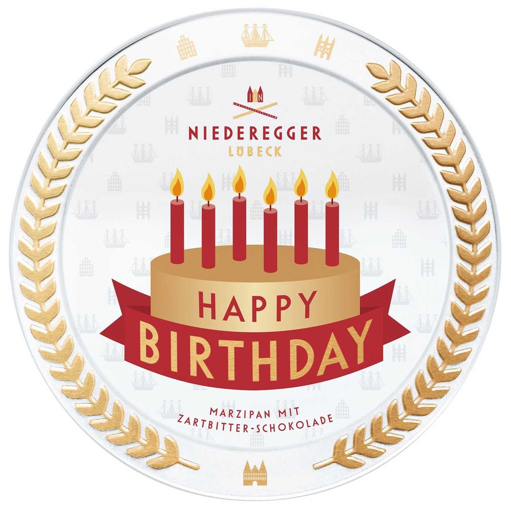Niederegger Marzipan Taler 'Happy Birthday' 185g Produktbild 