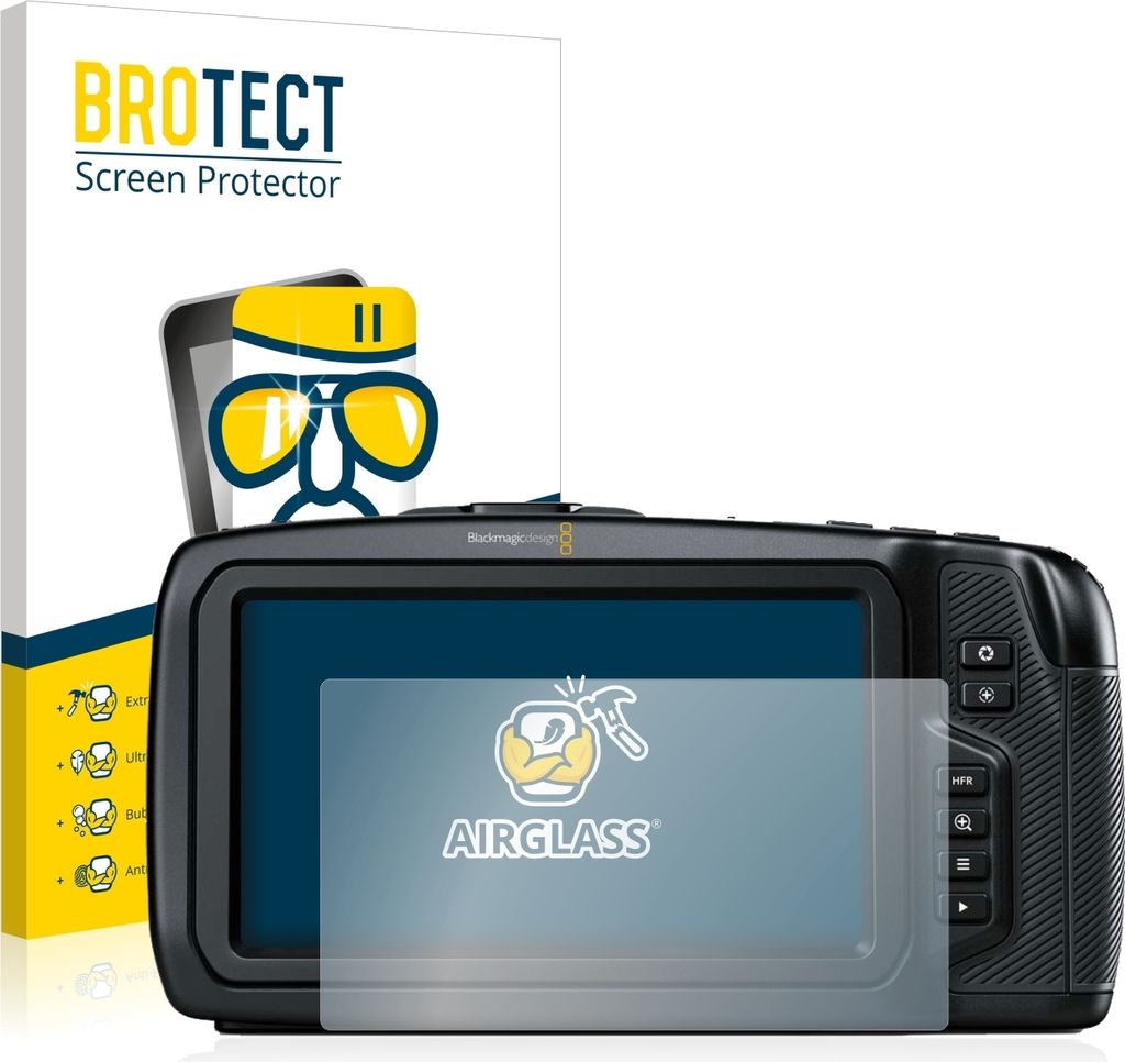 BROTECT Schutzglas für Blackmagic Pocket Cinema Camera 4K / 6K Schutzfolie Panzer Folie Glas Display Schutz klar