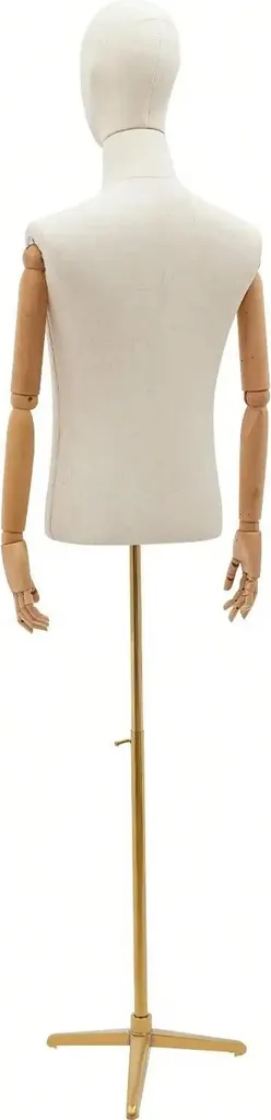 Mannequin de couture homme avec torse réglable et support métallique noir
