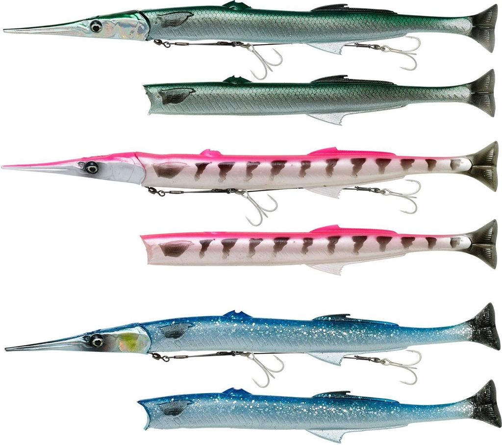 Savage Gear Salt Line Thru Needle Fish Pulse Tail 30cm 66g, Farbe:Pink Barracuda