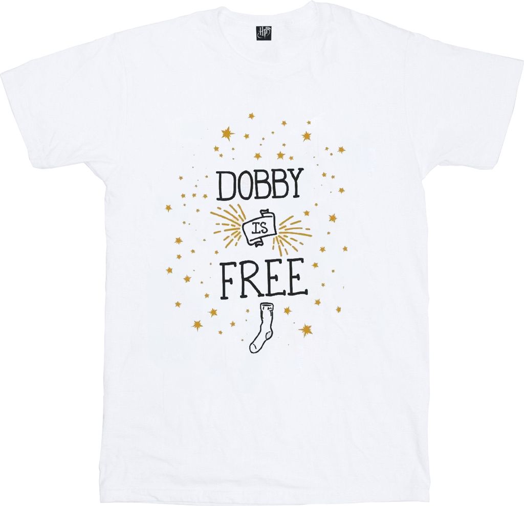 Harry Potter - "Dobby Is Free" T-Shirt für Mädchen BI940 (116) (Weiß)