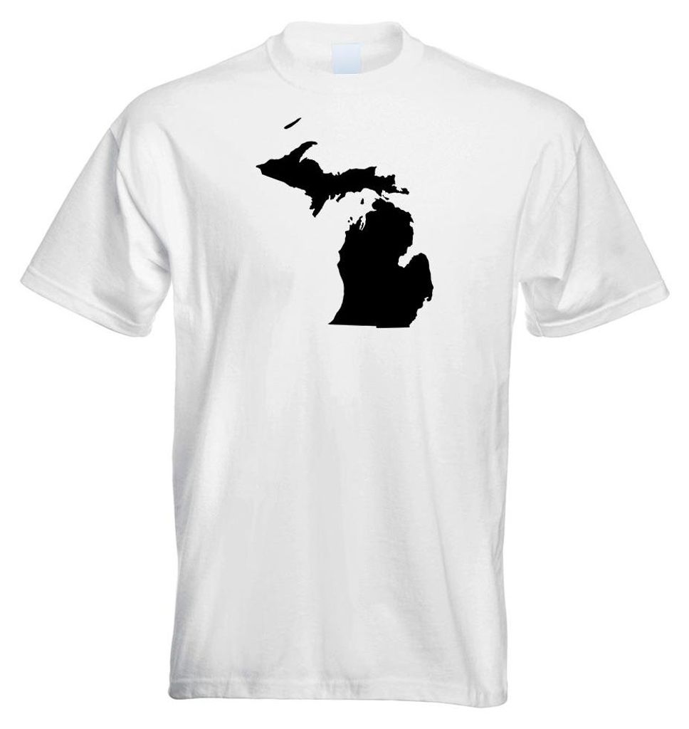 Kiwistar - T-Shirt - Weiss - USA - Bundesstaat - Michigan Herren Funshirt Bedruckt Design Sprüche Spruch Motive - mit Motiv Bedruckt - Funshirt De...