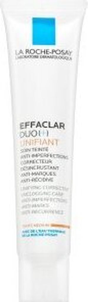 A white tube of La Roche-Posay Effaclar Duo+ Unifiant skincare product.
