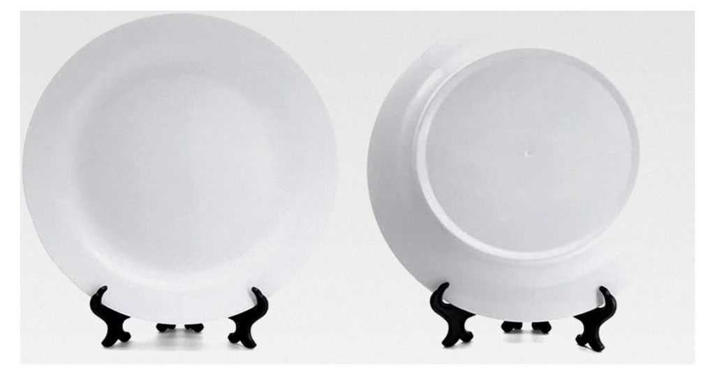 Sets mit 2 weißen Keramik-Flachtellern mit Ständer, 20,3 cm, für Dessert oder Salat, bleifrei, mikrowellen- und gefriergeeignet