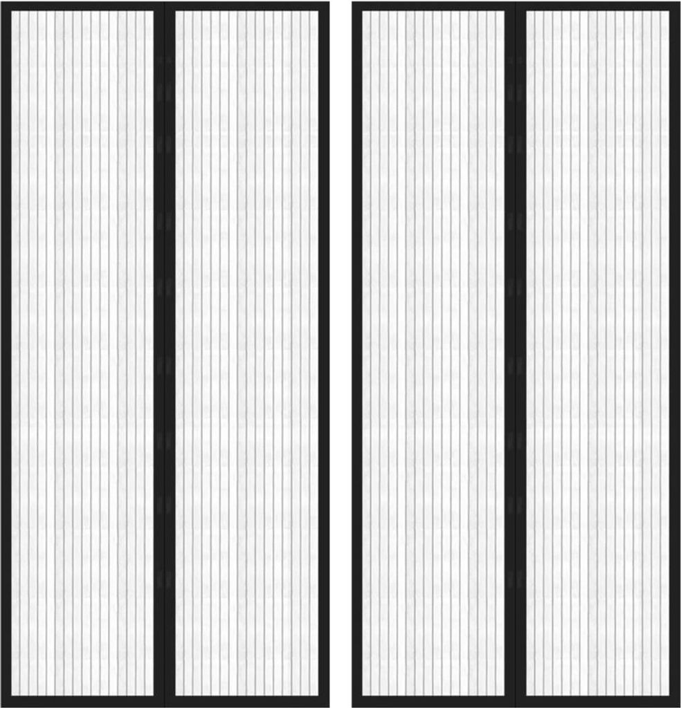 Moskitiera na drzwi z magnesami, 2 szt., czarna, 210x90 cm Zdjęcie produktu 