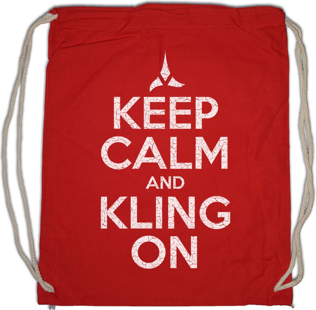 Urban Backwoods Keep Calm And Kling On, Turnbeutel, Farbe: Rot