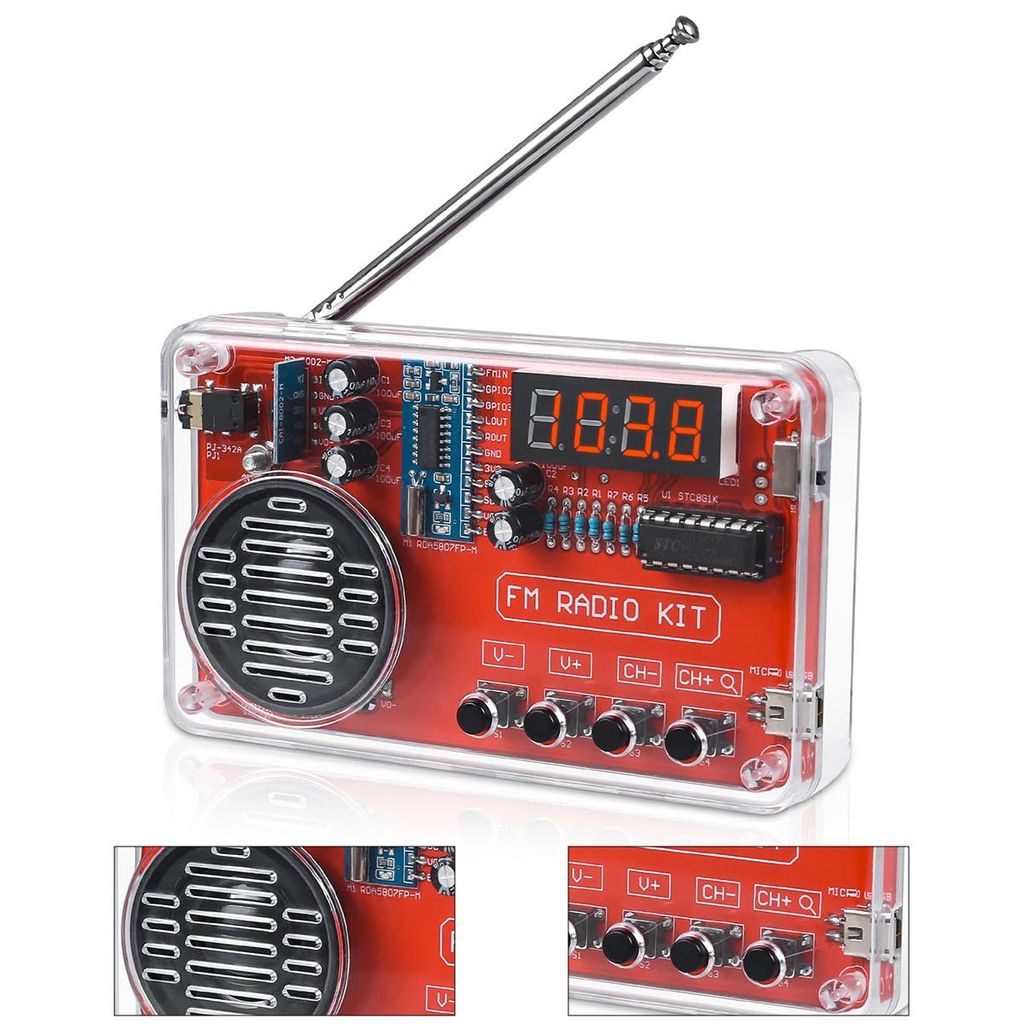FM Radio Bausatz Lötset , DIY FM Schulprojekt ,87–108 MHz ,– mit 2 Stromversorgungsarten, Lern- & Übungsset für Anfänger und Erwachsene