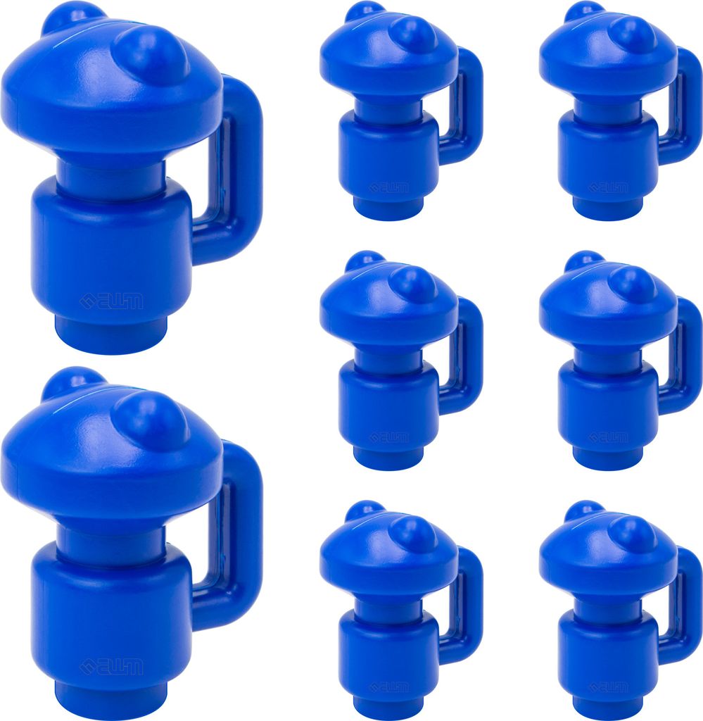 AWM Trampolin Endkappen (Frosch) Schutzkappen 28 mm - Innenliegend - Sicherheitsnetz Kappen Abschlusskappen (Blau - 8x)