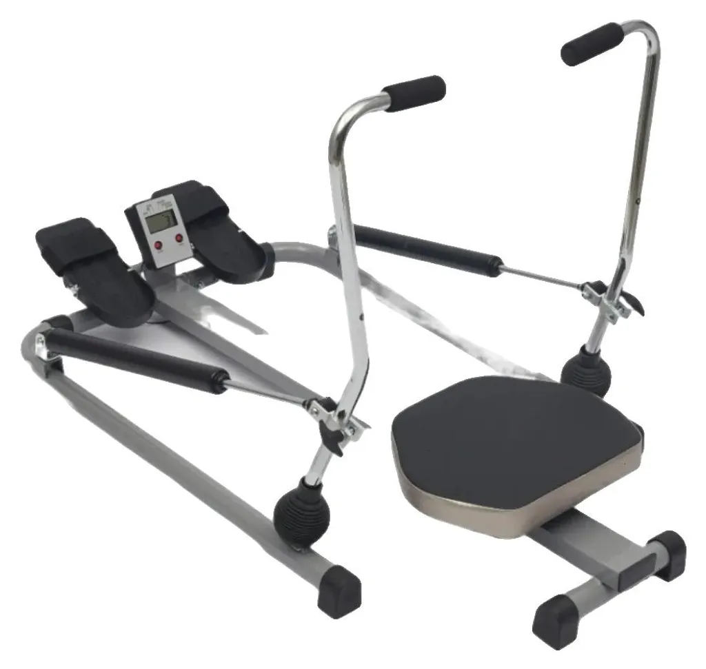 Rameur d'appartement pliable noir et écran LCD - Fitness à domicile
