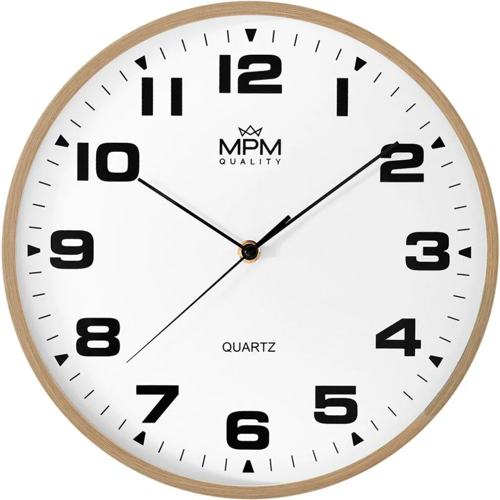 Horloge ronde Madera E01.4462.5100 silencieuse en plastique robuste
