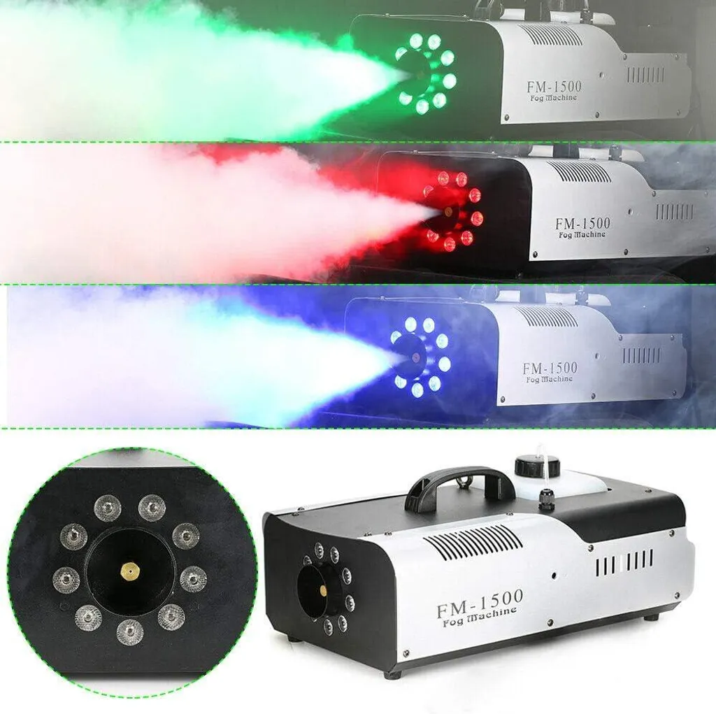 Machine à fumée LED 3-en-1 coloris noir avec télécommande longue portée - 2