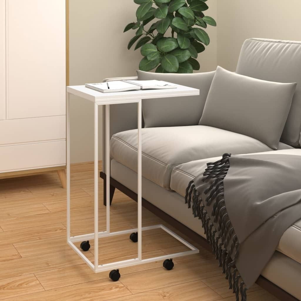 vidaXL Beistelltisch mit Rollen Weiß 40x30x63,5 cm Holzwerkstoff - Beistelltisch - Beistelltische - Couchtisch - Sofatisch