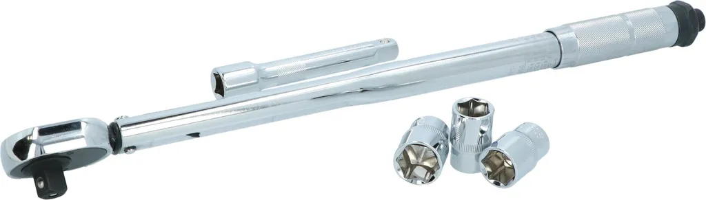 Coffret Clé Dynamométrique Réglable 40-210Nm avec Douilles de Serrage