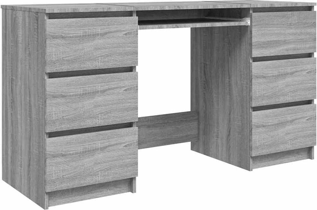 vidaXL Písací stôl Grey Sonoma 140x50x77 cm odvodený Obrázok produktu 