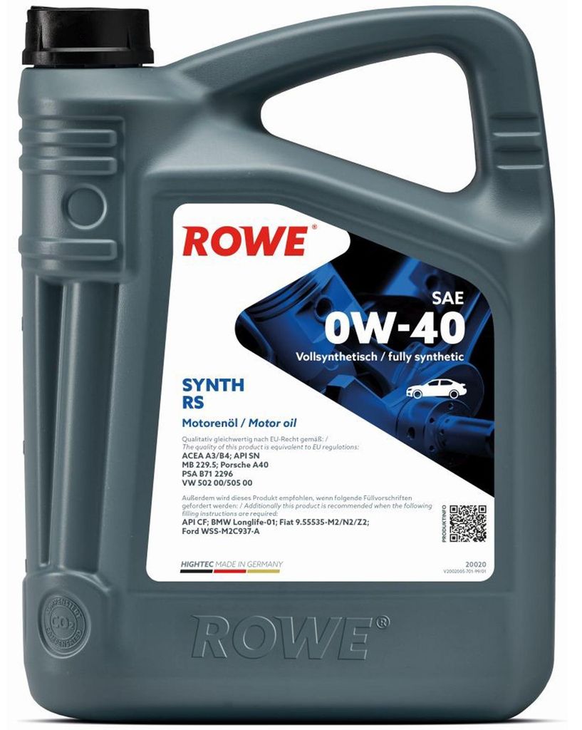 ROWE HIGHTEC SYNTH RS für 0W-40 5 Liter Motoröl Motorenöl Produktbild 