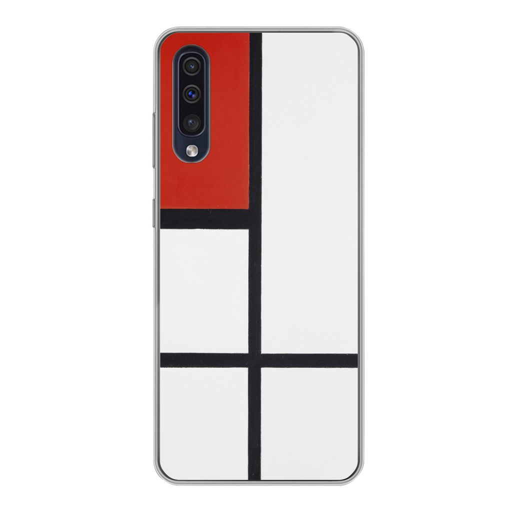 MuchoWow Handyhülle Schutzhülle Hülle für Samsung Galaxy A30s Komposition - Piet Mondrian Silikon Softcase Handy Hülle - Karteninhaber