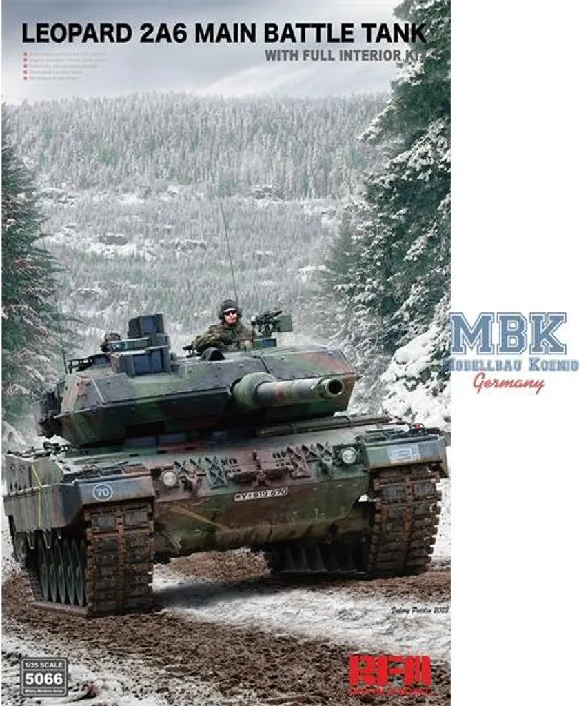 Char Leopard 2 A6 pour diorama militaire 1/35 avec intérieur intégral