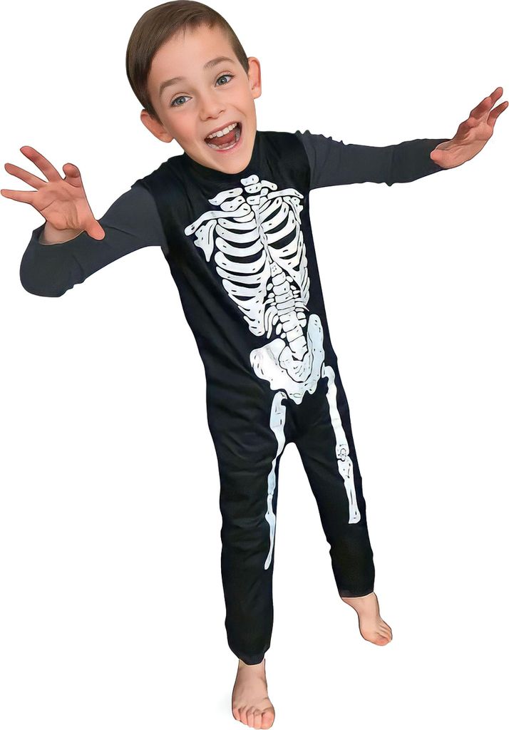Traje de esqueleto sin mangas para niños, disfraz de Imagen del producto 