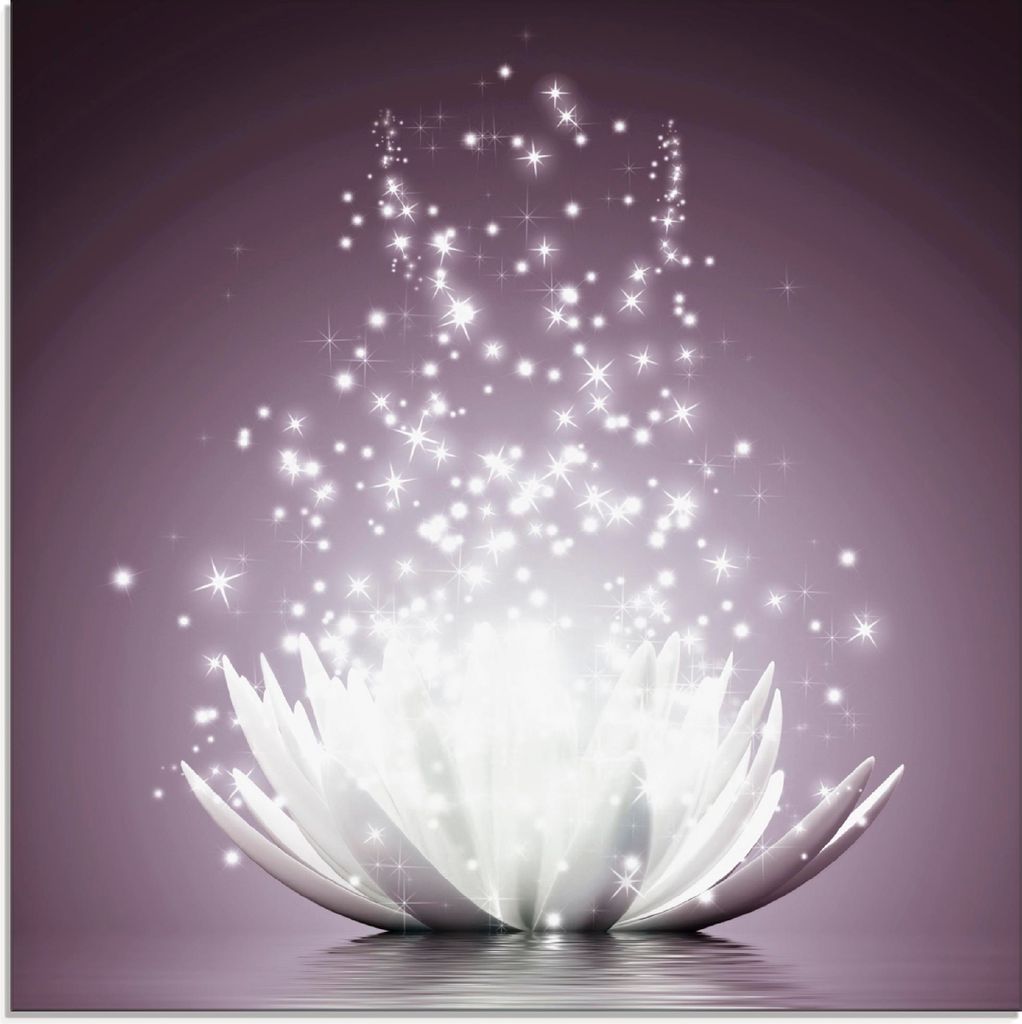 ARTland Glasbild Magie der Lotus-Blume - violet Größe: 30x30 cm