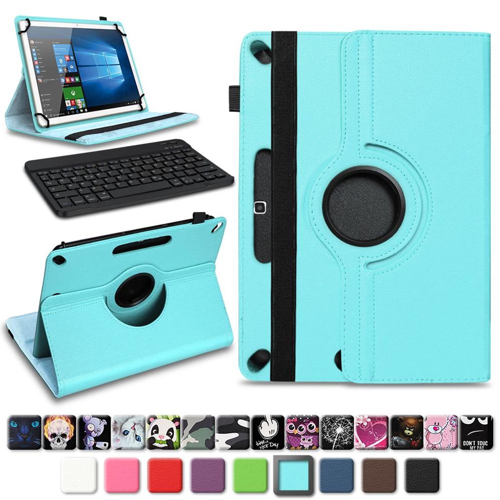 Tablet Tasche+Tastatur für Lenovo Smart Tab M10 Hülle Schutzhülle Case Cover 360 DrehbarFarben:Türkis