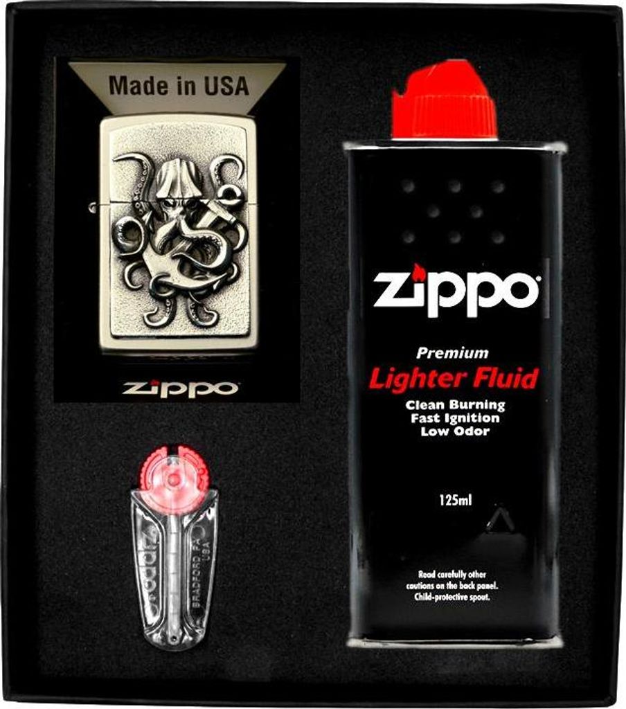 ZIPPO Feuerzeug OCTOPUS 3D Geschenkset Nr. 1