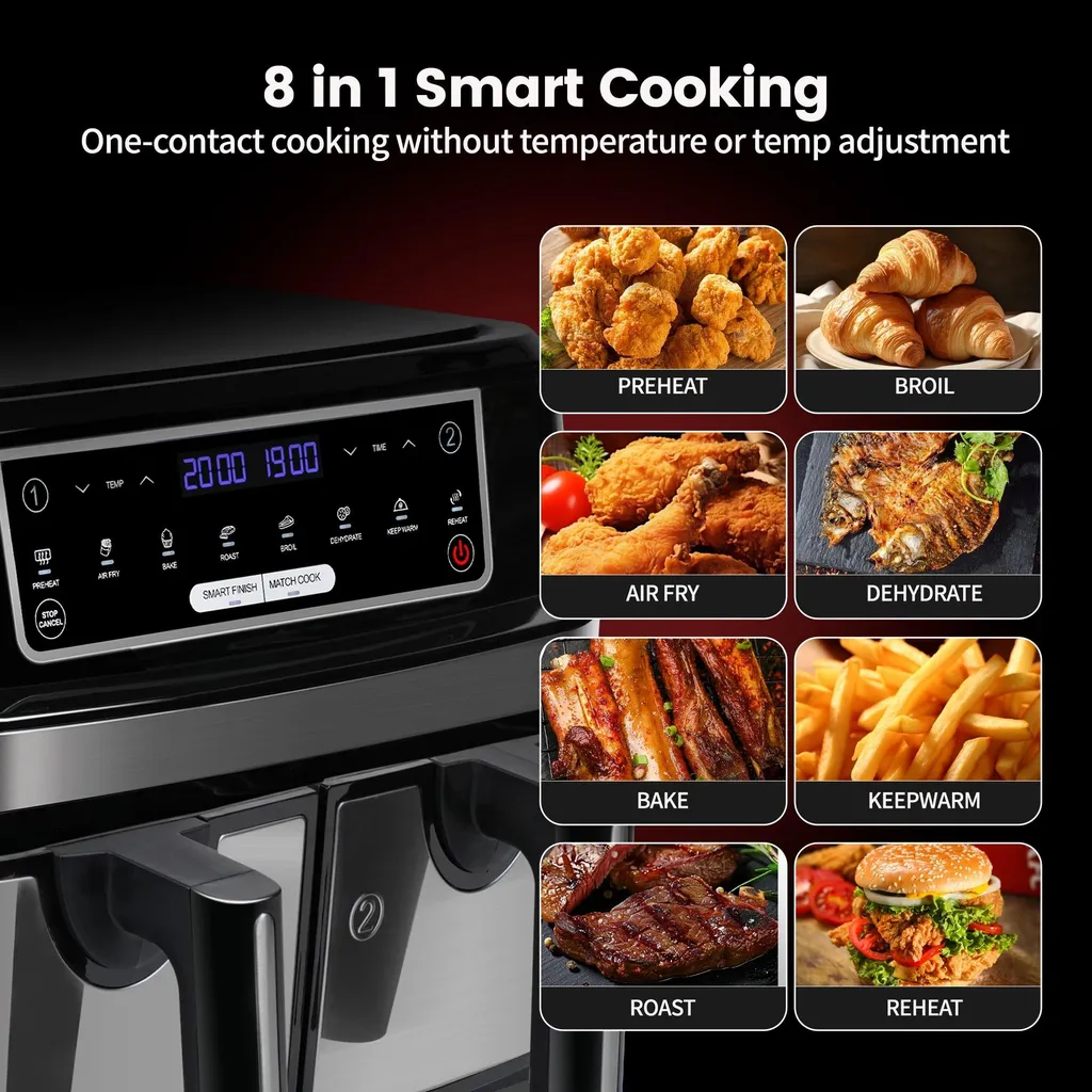 Airfryer Double Compartiment 5512DT - 8 Programmes et Écran Tactile LED - 4