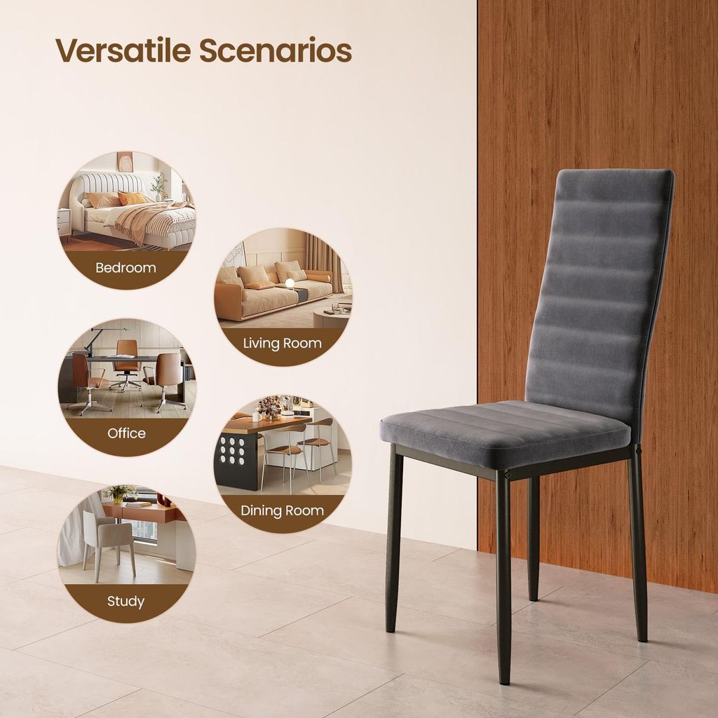 Set Di 6 Sedie Da Pranzo Bealife - Schienale Alto In Ecopelle, Design Moderno, Comode E Stabili, Per Cucina/sala Da Pranzo, Nero