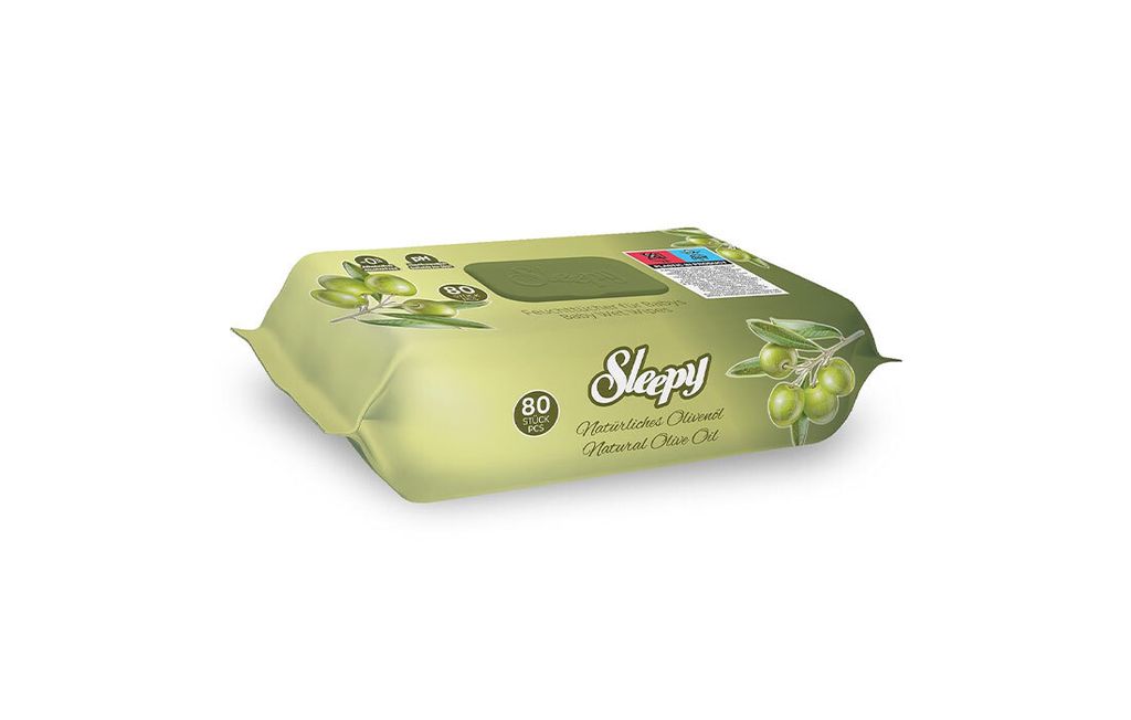 Sleepy Feuchttücher Natürliches Olivenöl & Baumwolle 80 Produktbild 