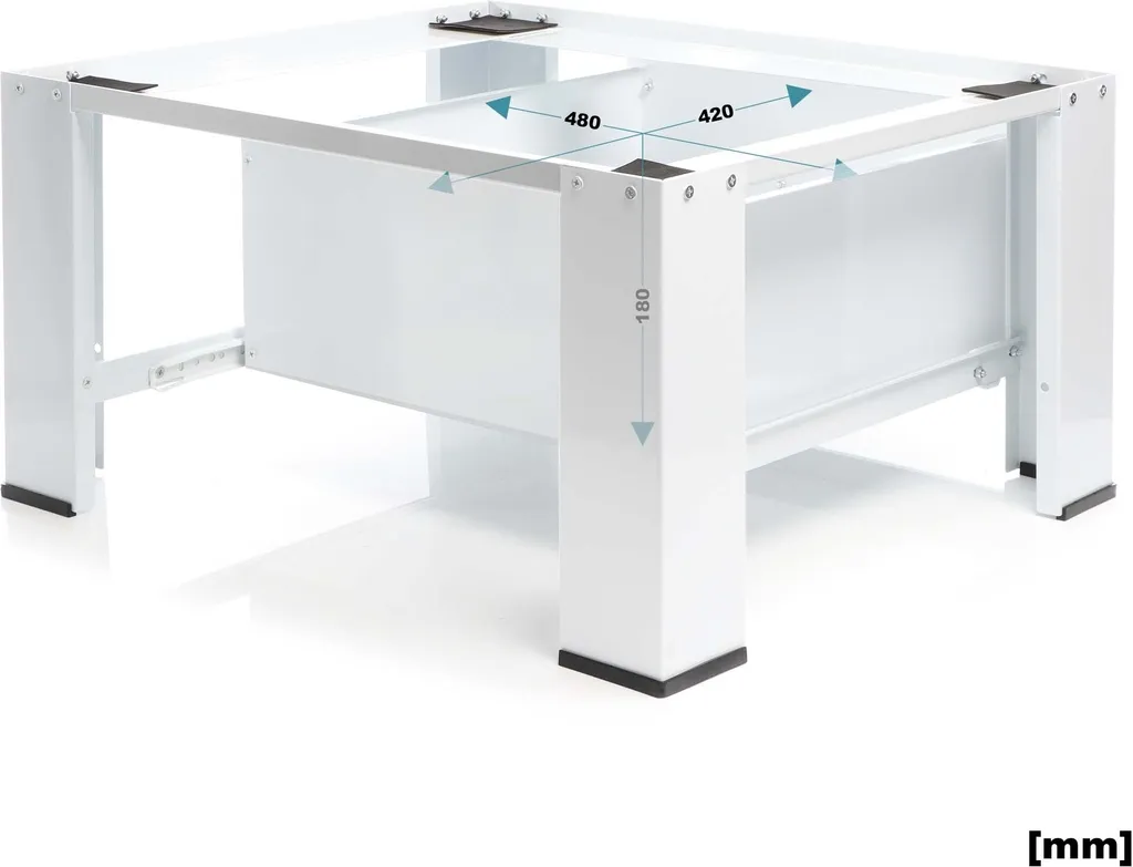 Socle Lave-linge avec Tiroir de Rangement Base Sèche-linge en Acier - 4