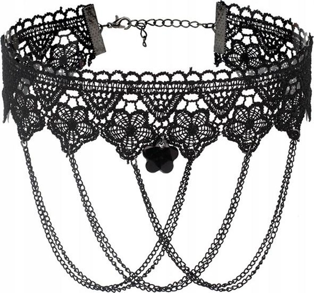 CHOKER Spitze Stickerei Schwarz HALSKETTE Gothic CH02