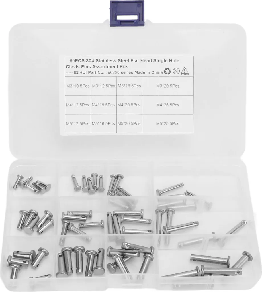 Set 60 Pezzi Perni a Forcella Inox: 12 Misure per Auto e Meccanica