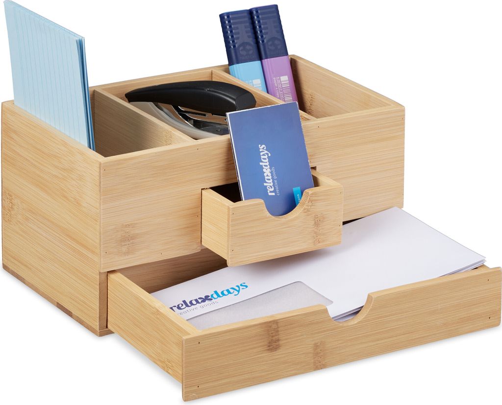 relaxdays Schreibtisch Organizer mit Schubladen