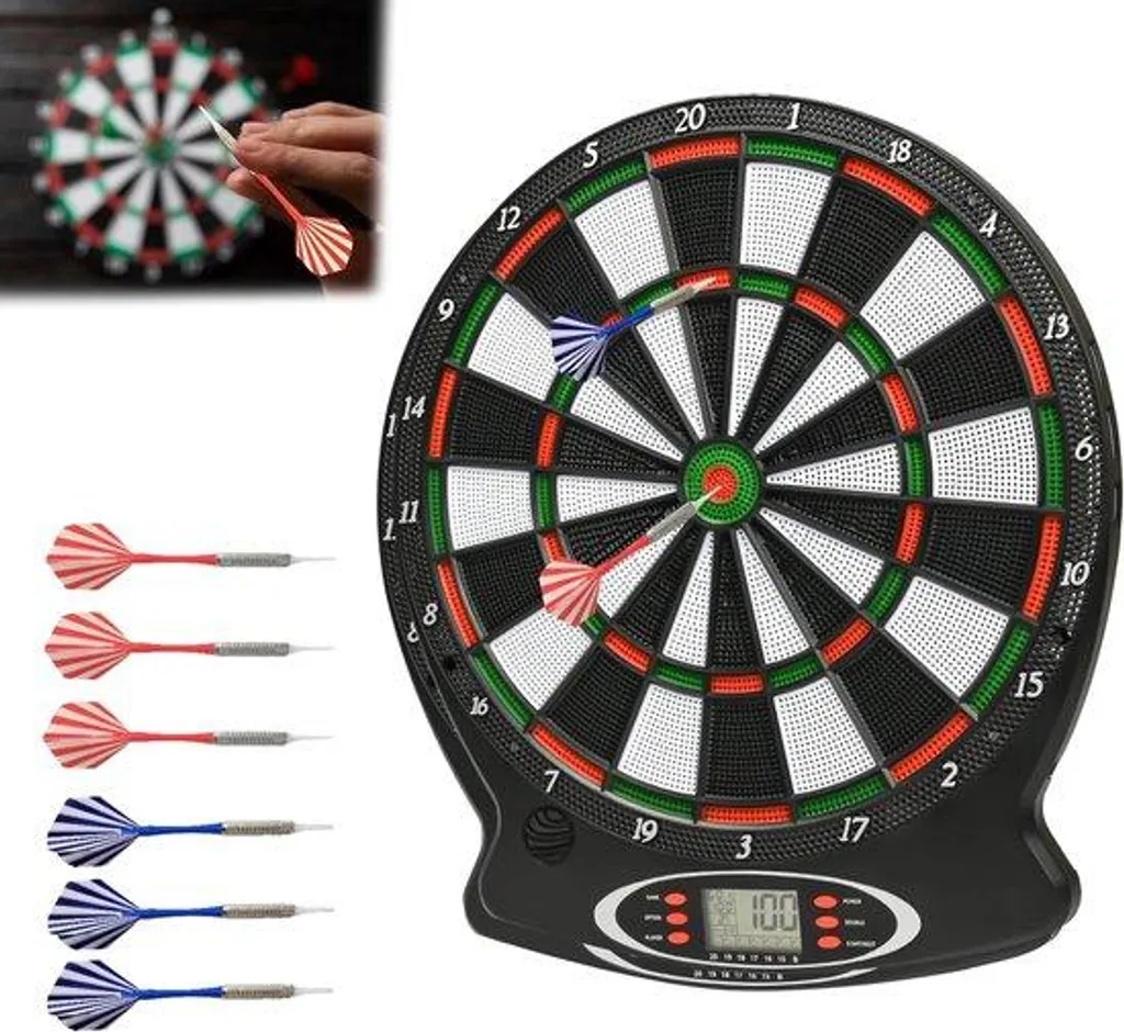 Cible de fléchettes électronique pour intérieur avec 159 modes de jeu