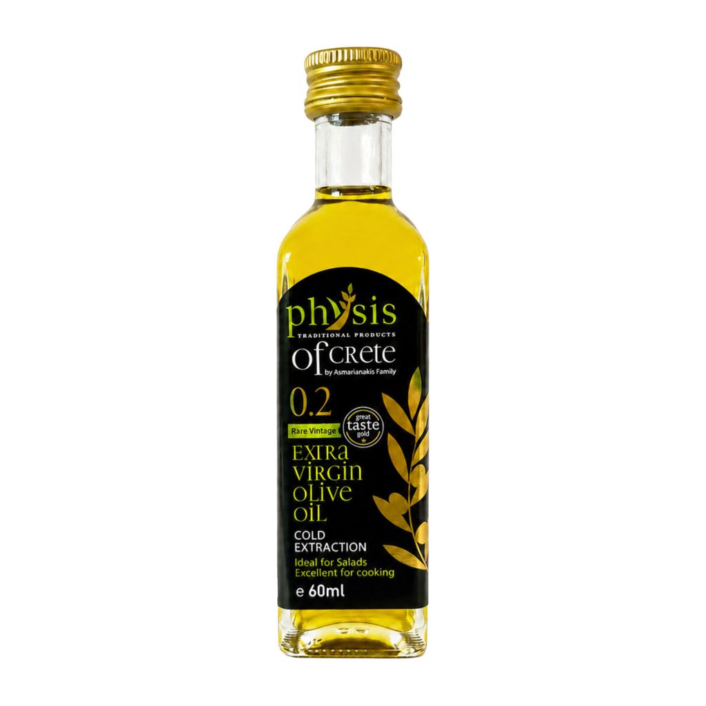 Physis of Crete Natives Olivenöl Extra 60 ml Flasche auf Weiß