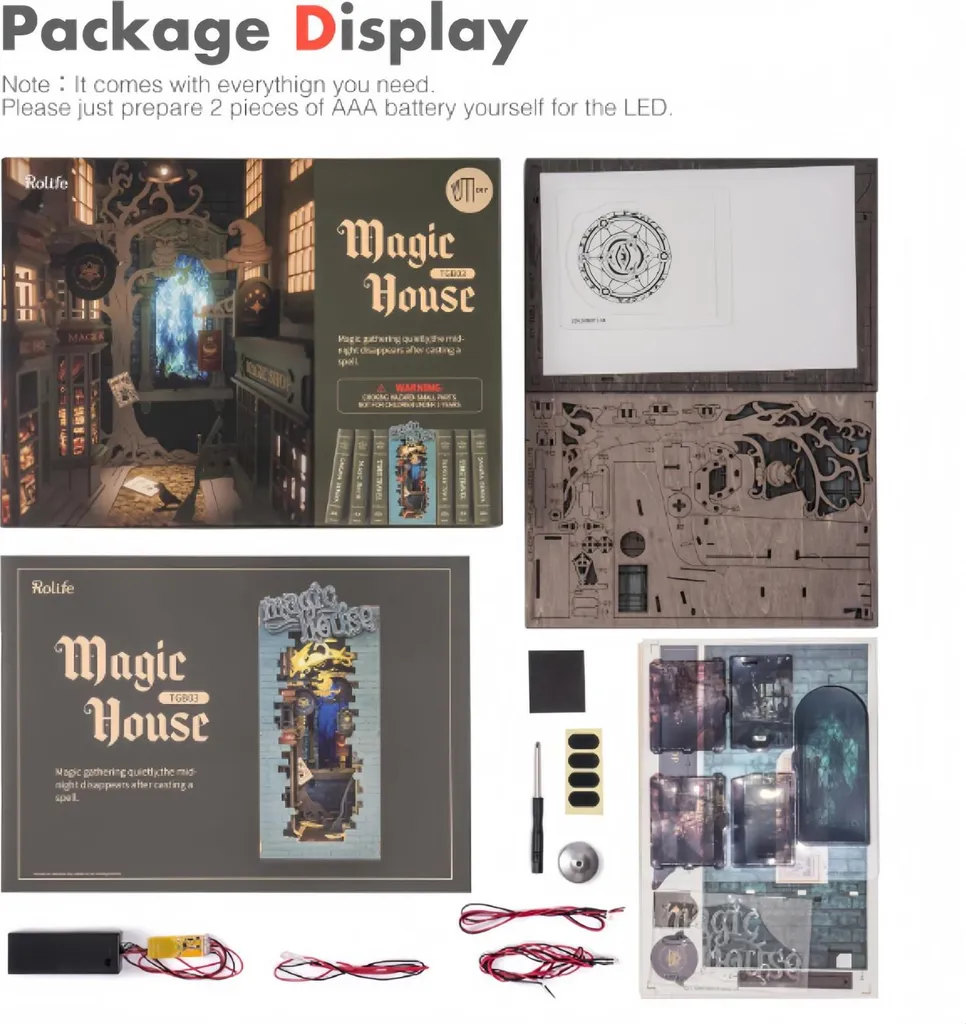 Kit de construction Book Nook Magic House : idée cadeau DIY créative