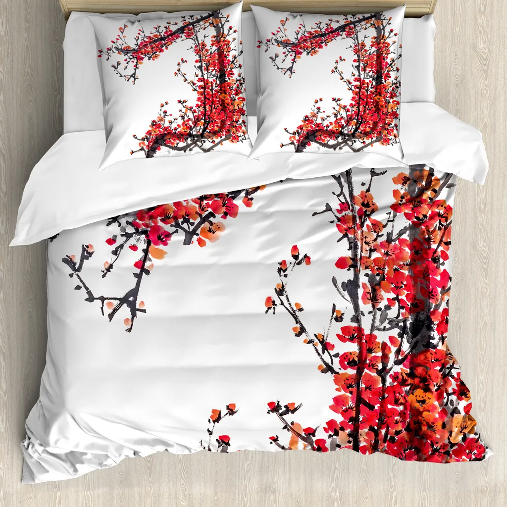 Set Copripiumino Matrimoniale Ciliegio Sakura ABAKUHAUS Antiacaro