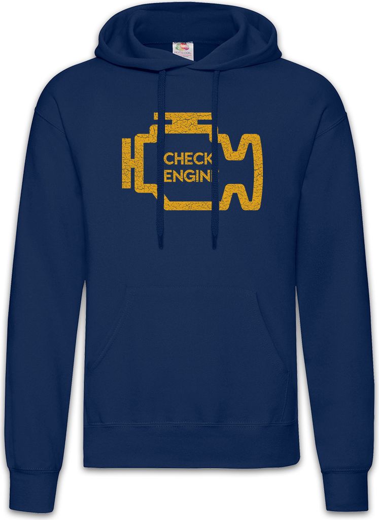 Urban Backwoods Check Engine, Herren Hoodie, Farbe: Navy, Größe: 2XL