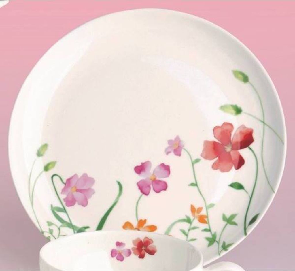 Kuchenteller LOTTA BLUMEN D. 19cm weiß bunt Bone China Produktbild 