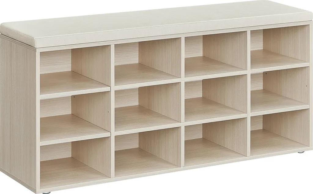Étagère à chaussures avec siège 30,3x104x48 cm beige naturel en bois