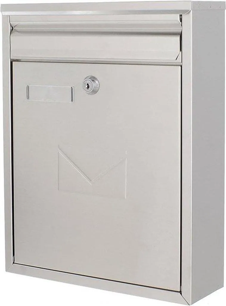 Boîte à lettres 2 compartiments en métal brossé pour maison moderne