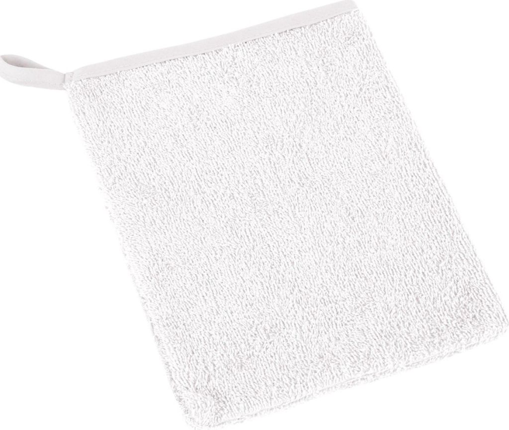Saugfähiger, hautfreundlicher Frottee Waschlappen in Weiß, 17x25 cm, mit Schlaufe