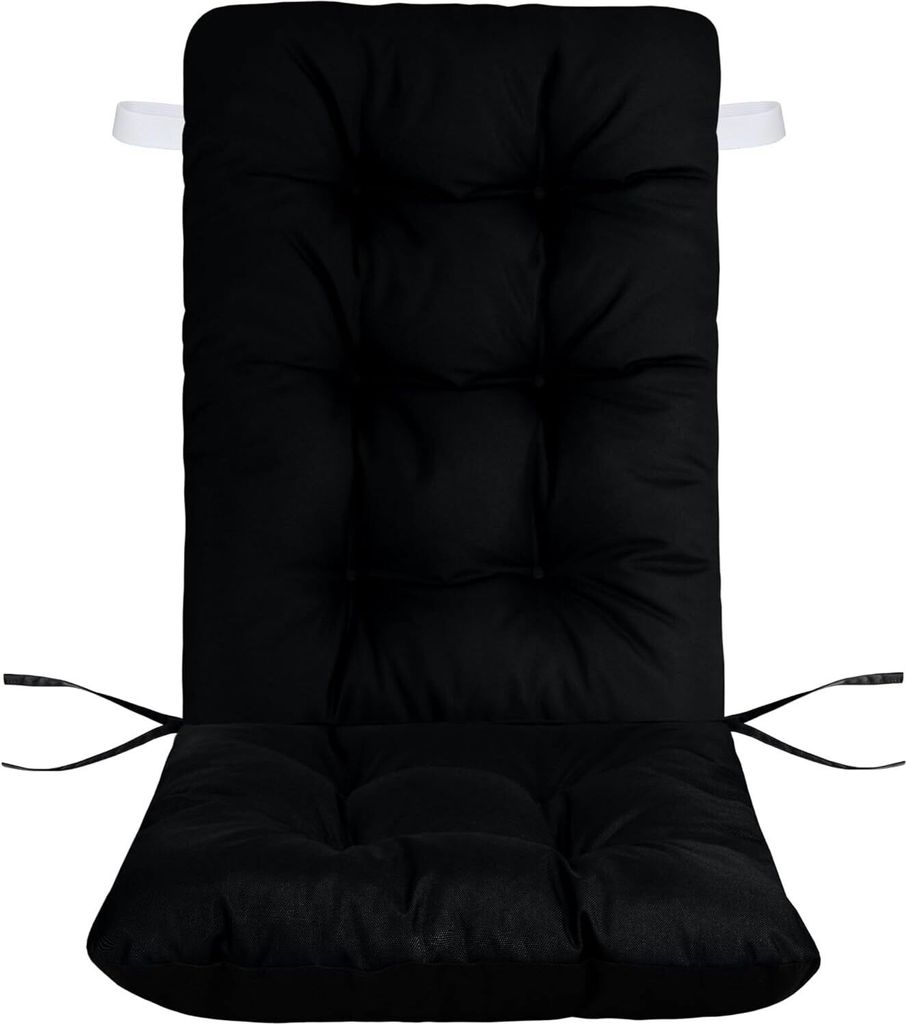 Domarex Gartenstuhlkissen SILLA DUO 125x50 cm sitzkissen stuhl stuhlkissen kissen stuhlkissen für den Gartenstuhl outdoor - Schwarz