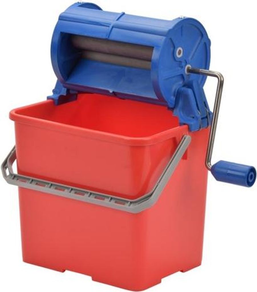 Professioneller Wischeimer mit Presse - 6L - Blau/Rot Produktbild 