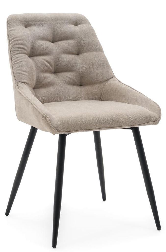 Beiger Polstersessel LUMO mit schwarzen Beinen für das Esszimmer
