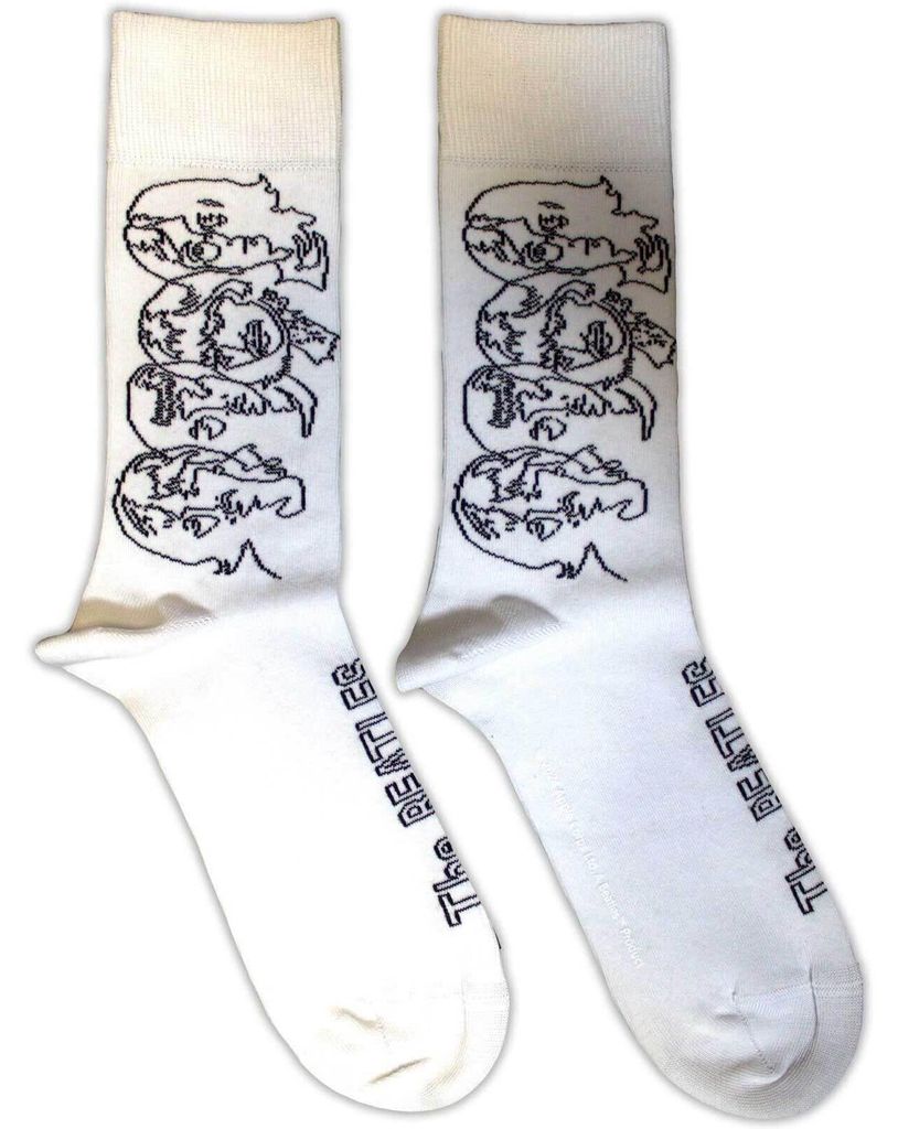 The Beatles White Album Faces Outlines White 40-45 Socken