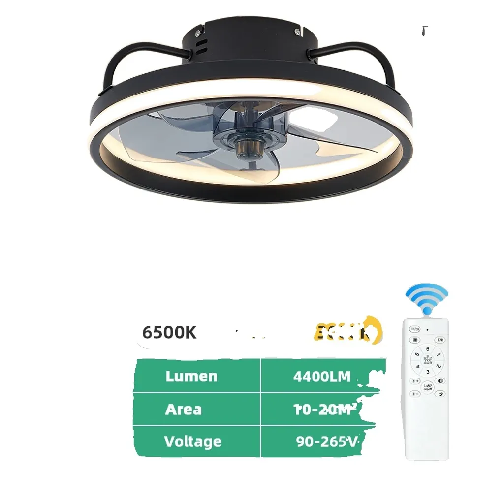 Ventilateur de plafond pour chambre avec lumière et télécommande