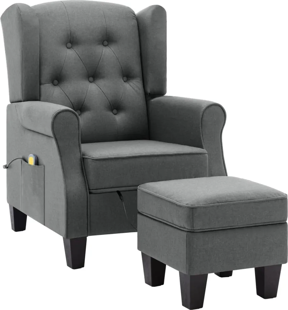 Fauteuil de massage confortable pour soulager le dos avec pouf gris