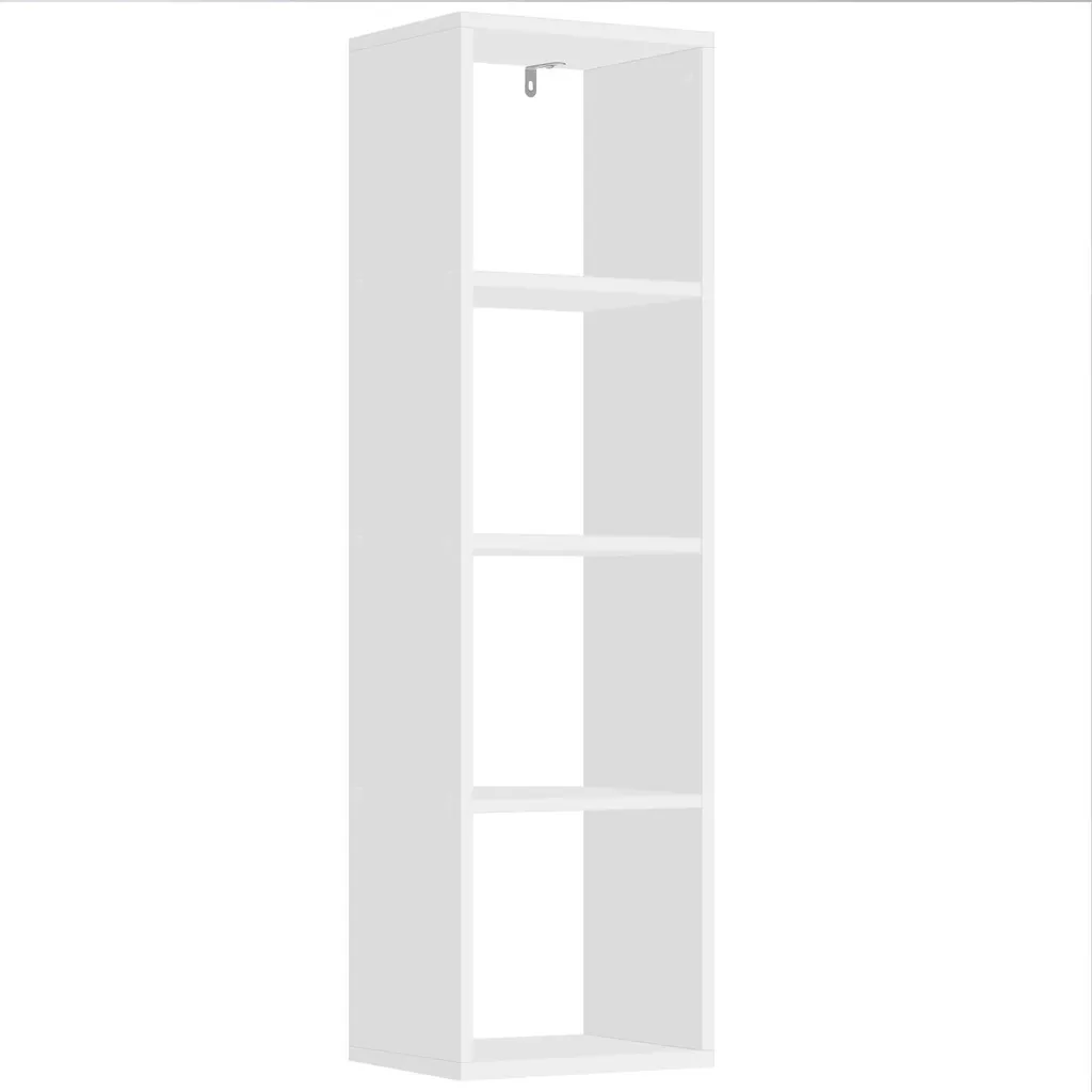 Bibliothèque étagère cubique 4 niveaux 106 cm blanc pour salon et bureau