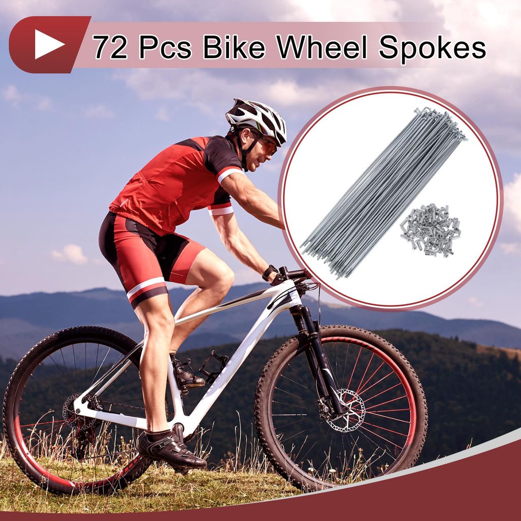 72 Satz 14G Fahrradspeichen 205mm Fahrradspeichen Kohlenstoffstahl Verzinkt Silberton